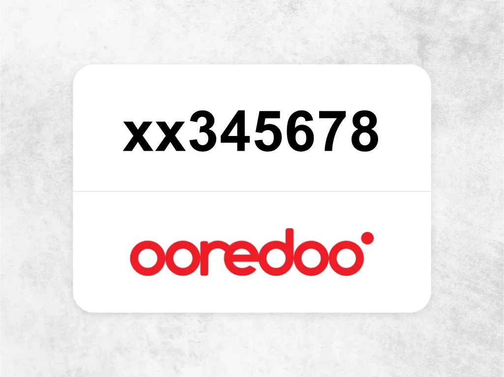 Ooredoo Mobile Phone  ‏xx345678