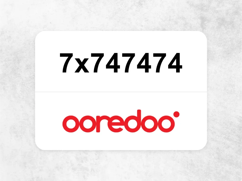 Ooredoo Mobile Phone  ‏7x747474
