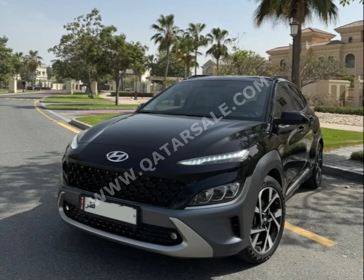 Hyundai  Kona  2022  Automatic  55,430 Km  4 Cylinder  Front Wheel Drive (FWD)  SUV  Black  With Warranty