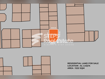 Lands For Sale in Al Rayyan - Al Luqta -Area Size 1,222 Square Meter