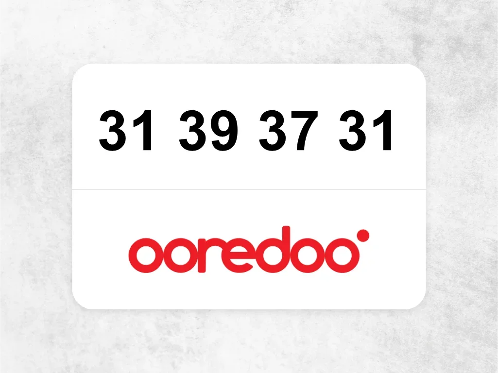 Ooredoo Mobile Phone 31 39 37 31