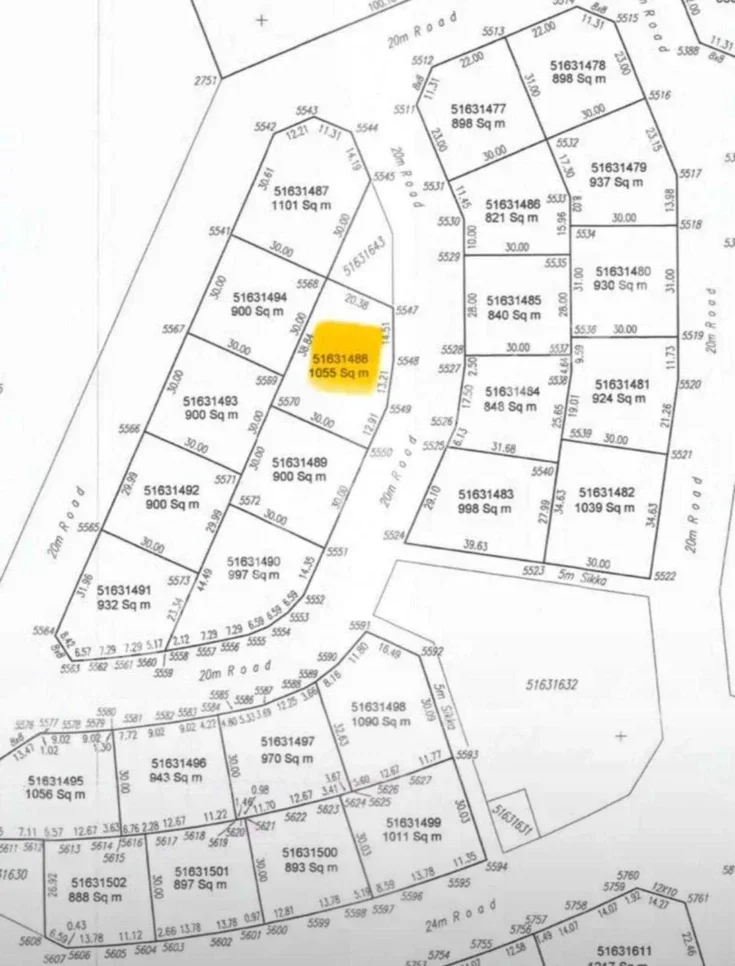 Lands For Sale  in Al Rayyan  - Izghawa  -Area Size 1,055 Square Meter