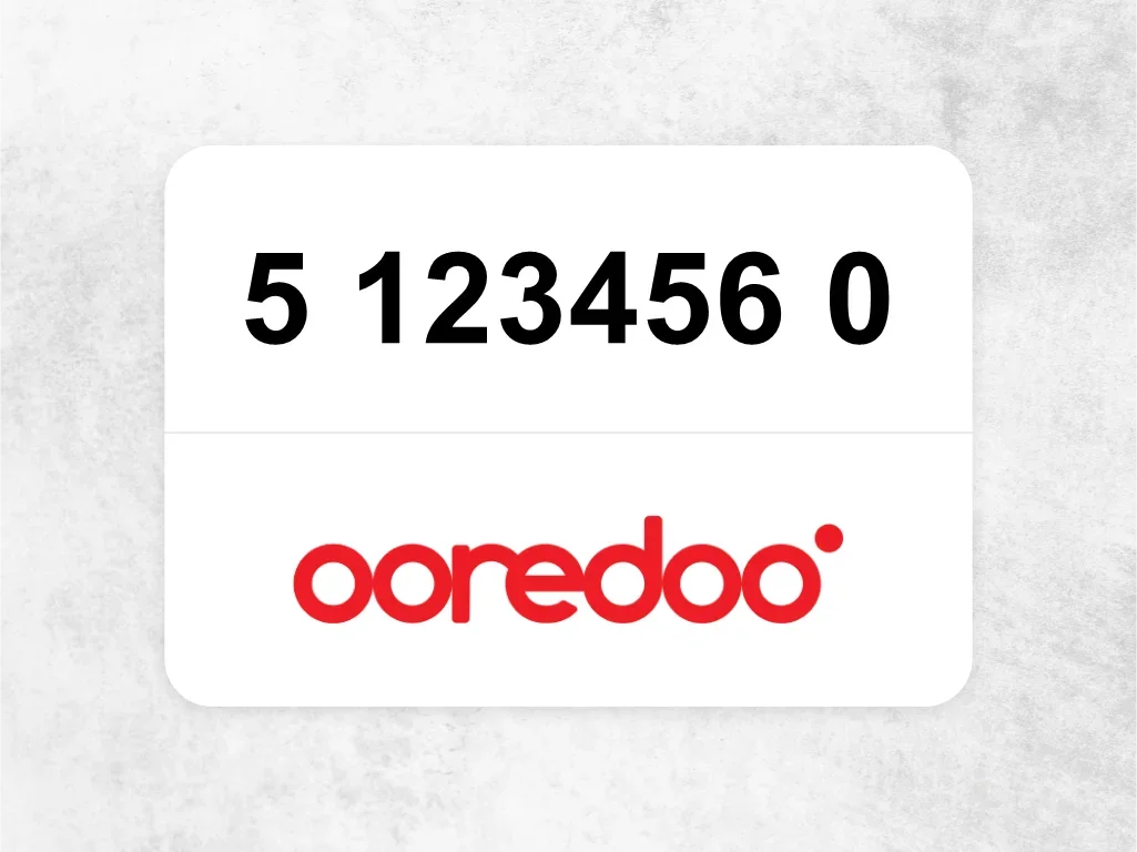 Ooredoo Mobile Phone  5 123456 0
