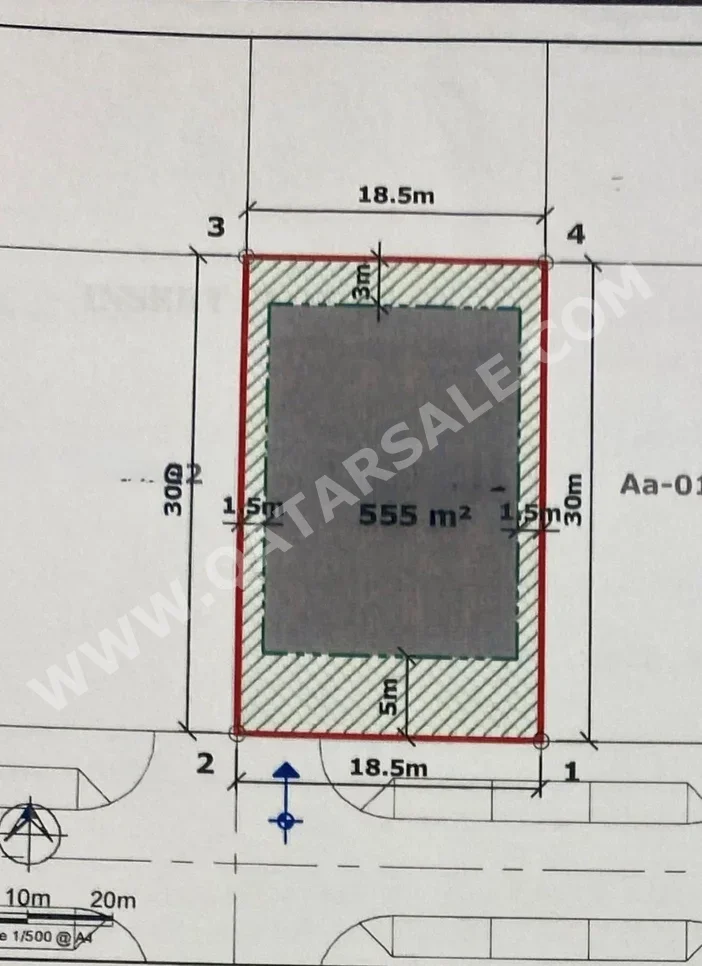 Lands For Sale in Lusail -Area Size 550 Square Meter