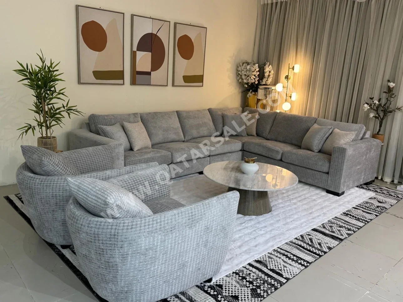 Sofas, Couches & Chairs L shape  - Fabric