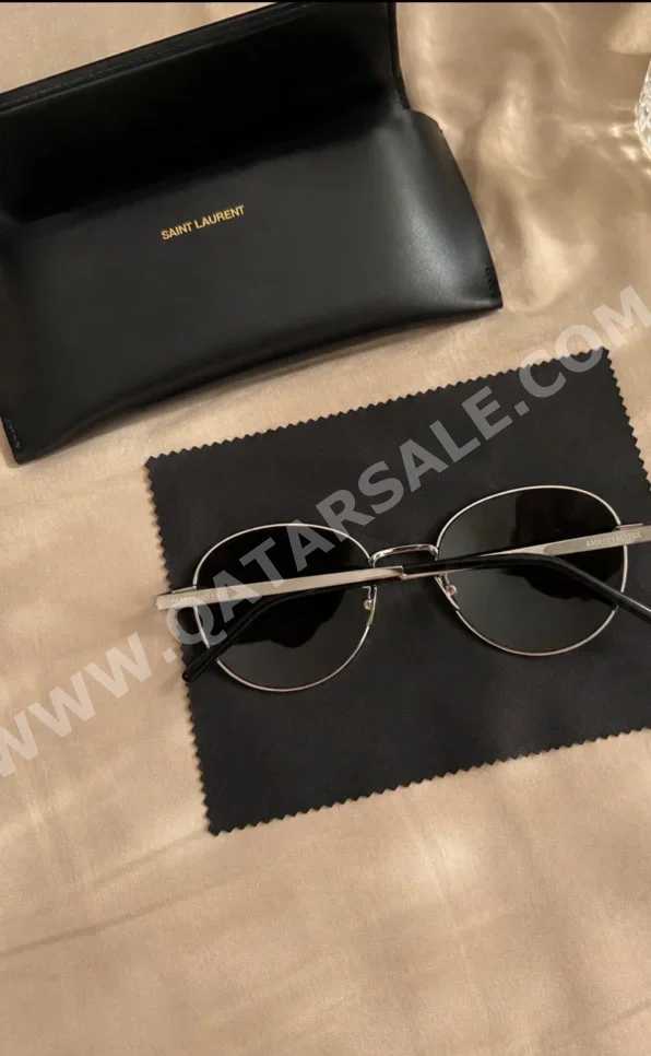 SAINT LAURENT  Sunglasses  Silver  Round  Italy  for Unisex
