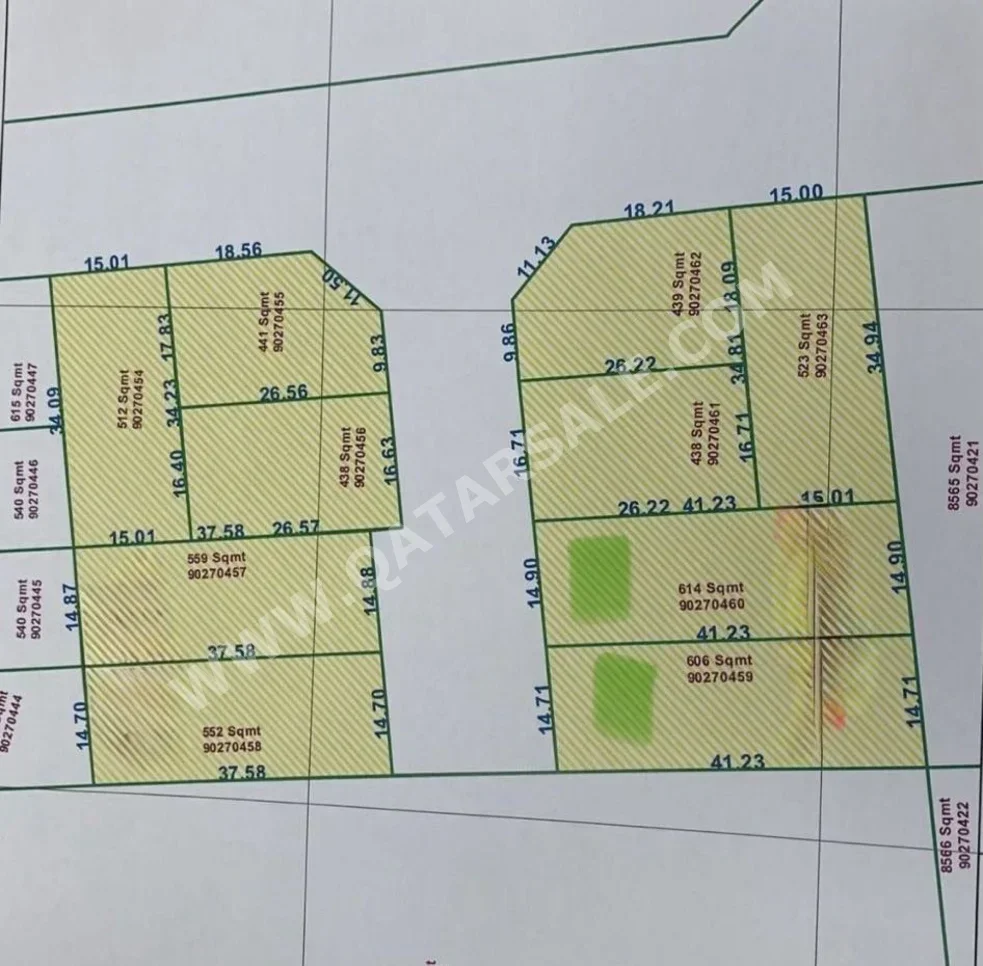 Lands For Sale in Al Wakrah - Al Wakrah -Area Size 614 Square Meter