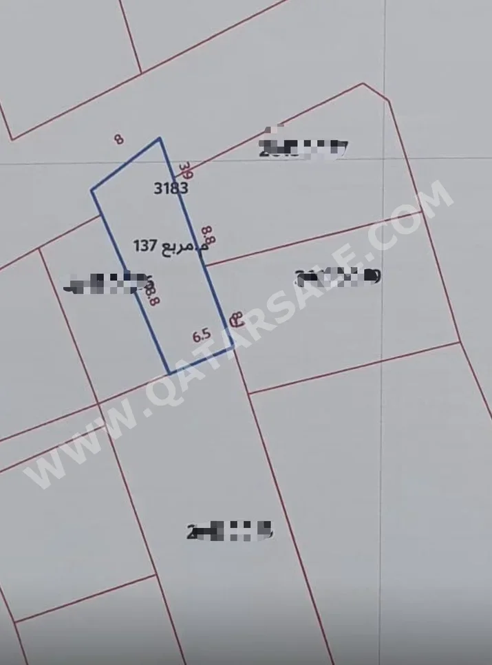 اراضي للبيع في الدوحة - نجمة -المساحة 137 متر مربع