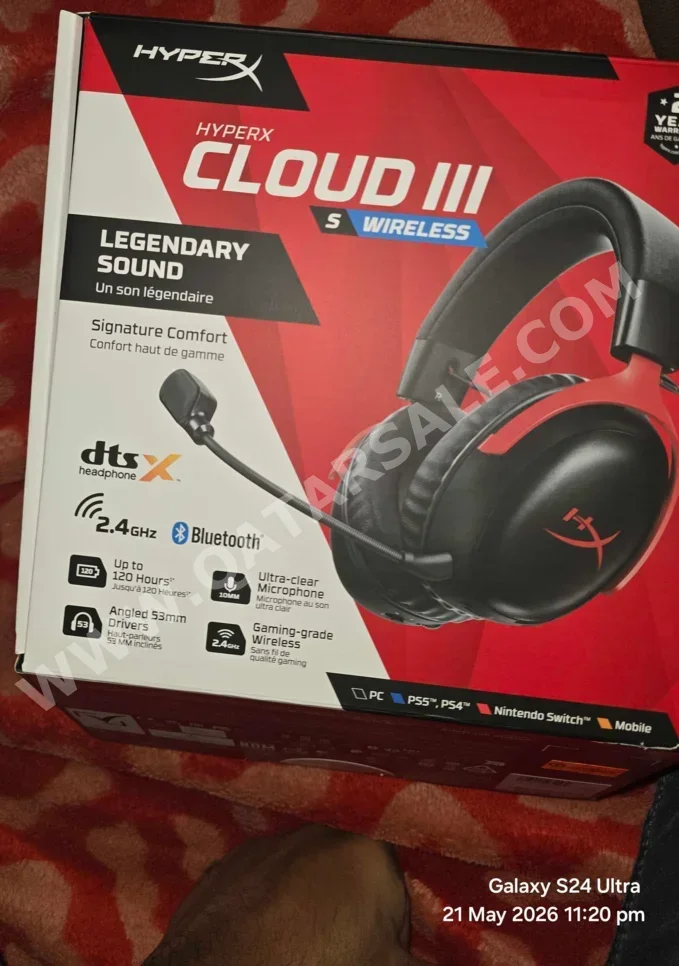 سماعات الأذن والرأس - ايربودز  1مور  hyper x cloud3 5wireless  - أحمر