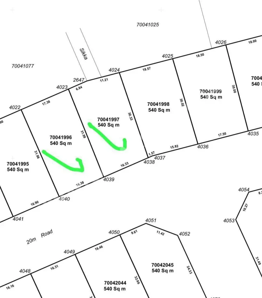 Lands For Sale in Al Daayen - Al Khisah -Area Size 540 Square Meter