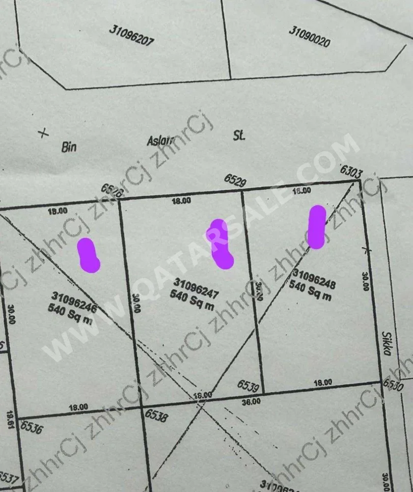 Lands For Sale in Doha - Al Duhail -Area Size 540 Square Meter
