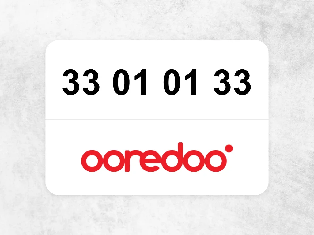 Ooredoo Mobile Phone  33 01 01 33