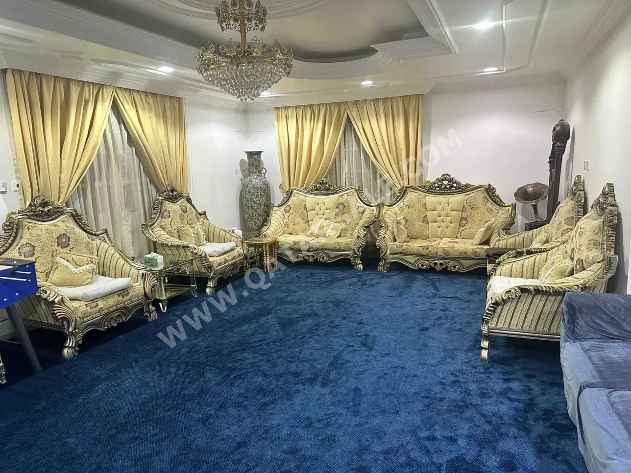Sofas, Couches & Chairs Apollo  2-Seat Sofa  - Chenille  - Green  - With Table  and Side Tables