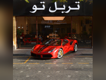 فيراري  488  سبايدر  2019  اوتوماتيك  5,750 كم  8 سلندر  دفع خلفي  كوبيه \ سبورت  أحمر