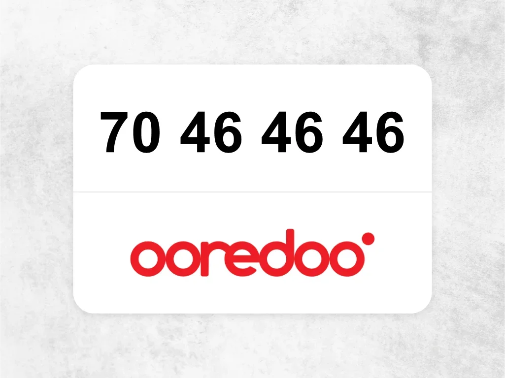 Ooredoo Mobile Phone  70 46 46 46