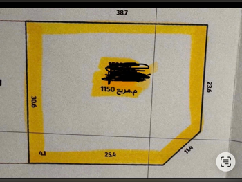 Lands For Sale in Doha - Al Duhail -Area Size 1,150 Square Meter