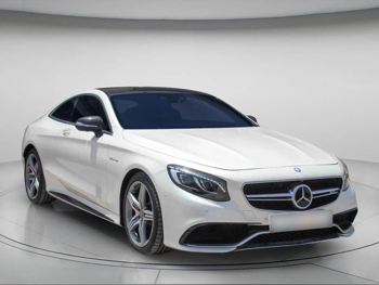 مرسيدس - بنز اس - كلاس 63 AMG 2015 اوتوماتيك 60,000 كم 8 سلندر دفع خلفي كوبيه \ سبورت أبيض