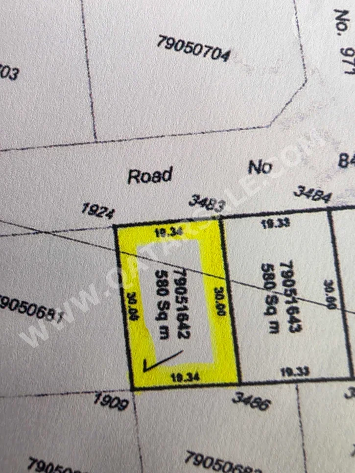 Lands For Sale in Al Shamal - Al Ruwais -Area Size 580 Square Meter