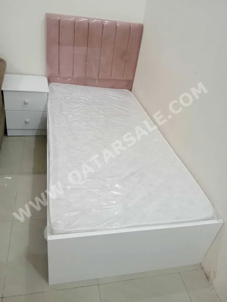 Beds - Lifestyle - Single - White - Mattress Included - With Bedside Table