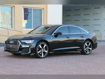 Audi  A6  45 TFSI S Line  2021  Automatic  77,000 Km  4 Cylinder  All Wheel Drive (AWD)  Sedan  Black  With Warranty