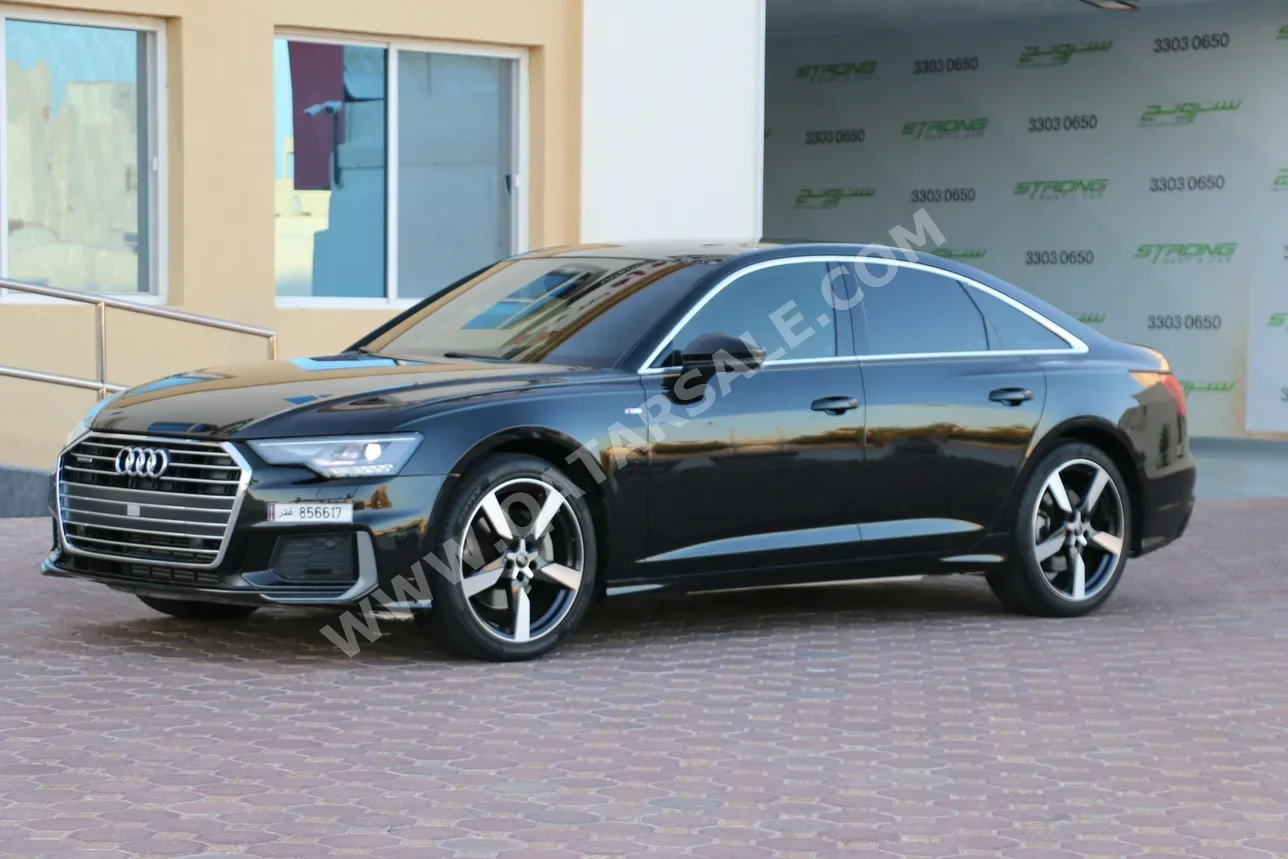 Audi  A6  45 TFSI S Line  2021  Automatic  77,000 Km  4 Cylinder  All Wheel Drive (AWD)  Sedan  Black  With Warranty