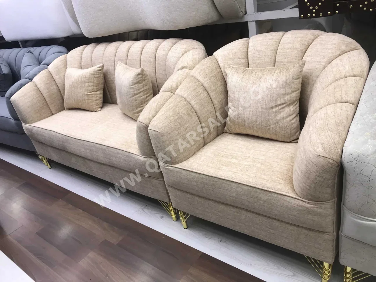 الأرائك والكنب والكراسي طقم كنب - قماش