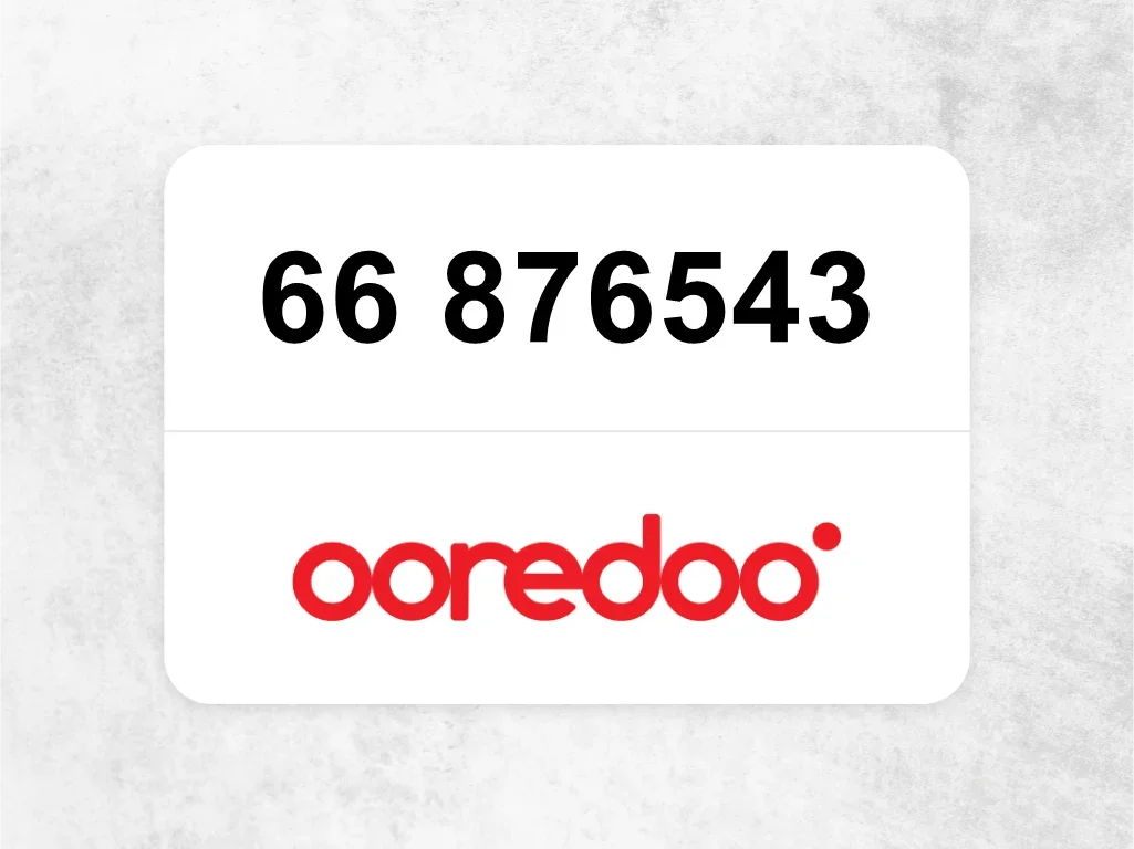 Ooredoo Mobile Phone 66 876543