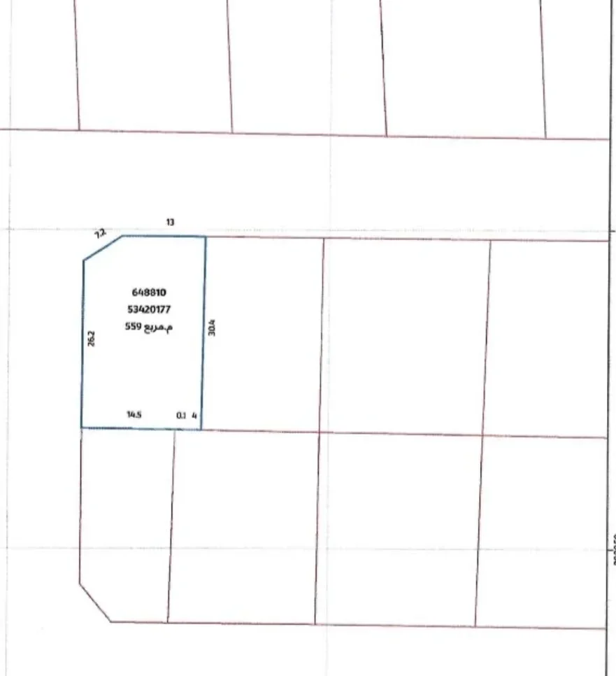 Lands For Sale in Al Rayyan - New Al Rayyan -Area Size 559 Square Meter