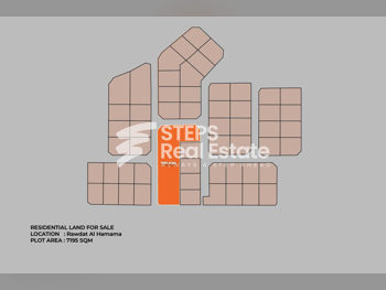 Lands For Sale in Al Daayen - Rawdat Al Hamama -Area Size 7,195 Square Meter