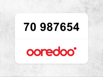 Ooredoo Mobile Phone  70 987654