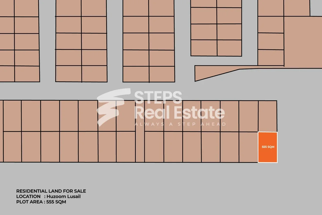 Lands For Sale  in Lusail  -Area Size 555 Square Meter
