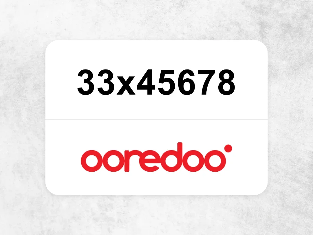 Ooredoo Mobile Phone 33x45678