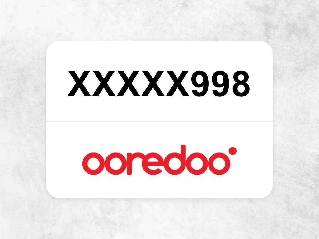 Ooredoo Mobile Phone  XXXXX998