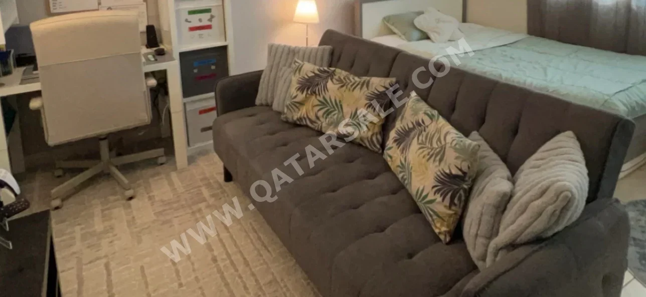 الأرائك والكنب والكراسي كنبة-سرير  - مزيج القطن \ القطن  - اللون الرمادي  - سرير أريكة