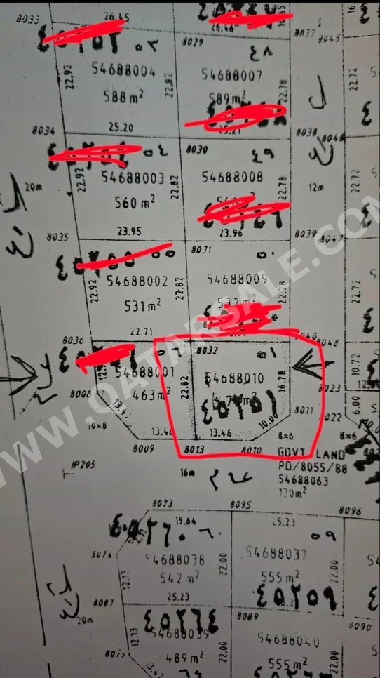 Lands For Sale in Al Rayyan - Muraikh -Area Size 479 Square Meter