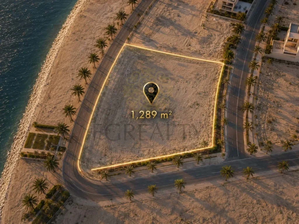 اراضي للبيع في لوسيل - جزر قطيفان الجنوبية -المساحة 1,289 متر مربع