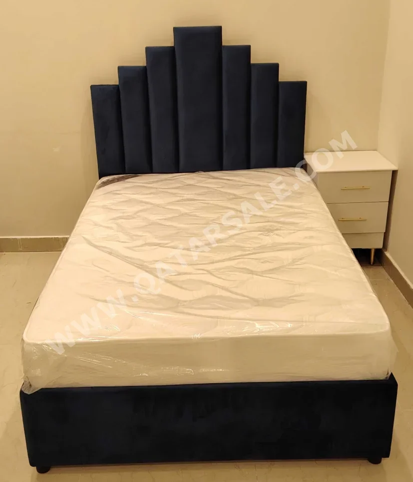 Beds - Single  - Green  - Mattress Included  - With Bedside Table