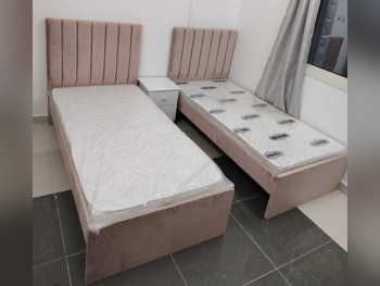 Beds - Single - Pink - Mattress Included - With Bedside Table