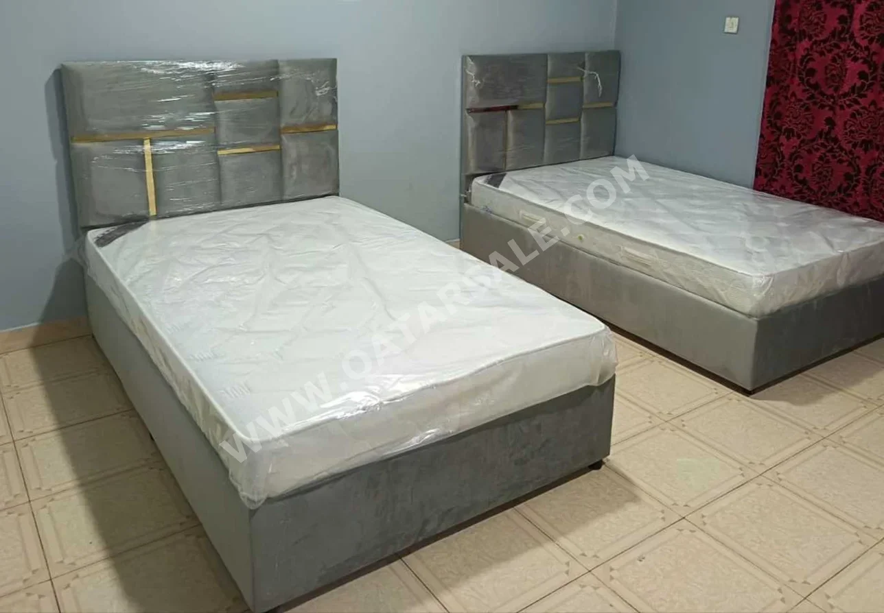 Beds - Single - Gray - Mattress Included