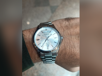 ساعات - كاسيو  - ساعات ميكانيكية  - فضة  - ساعات رجالي