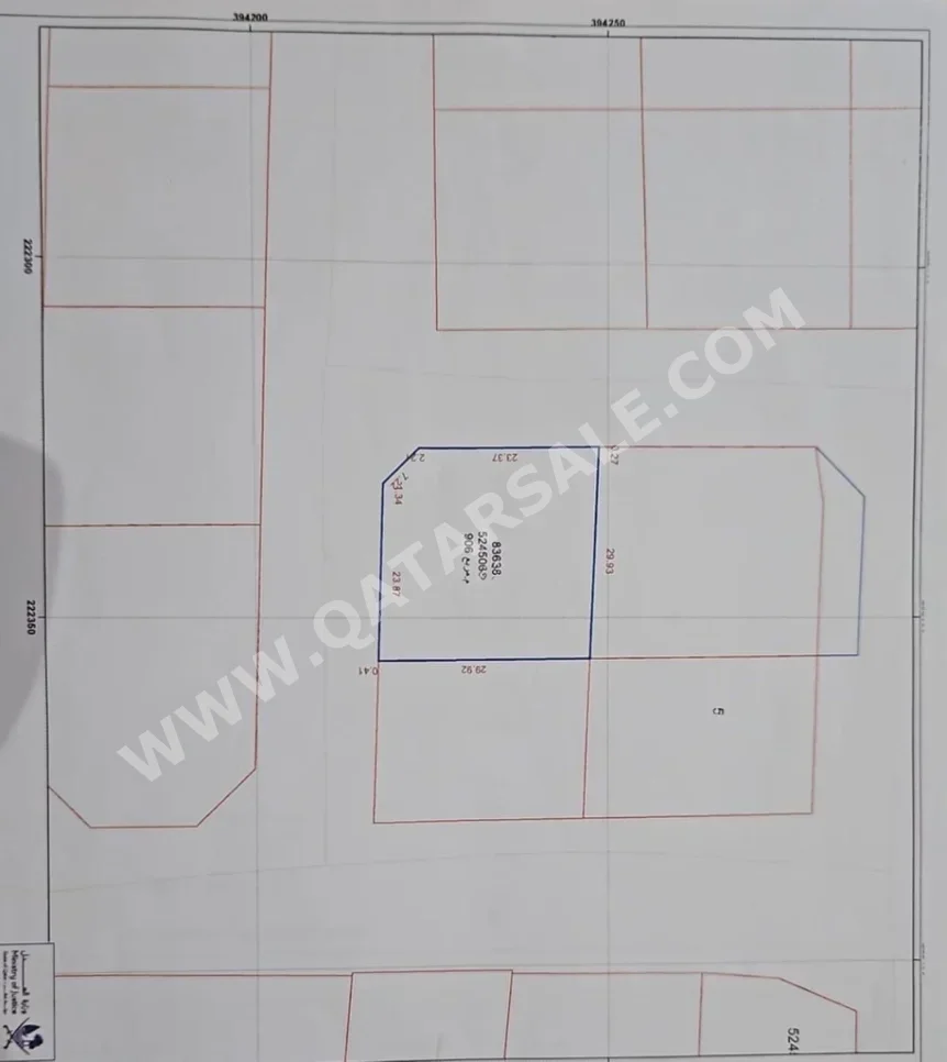 اراضي للبيع في الريان - الريان القديم -المساحة 906 متر مربع