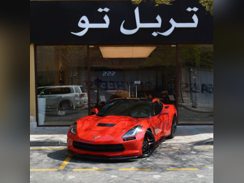 شفروليه كورفيت سي 7 2016 اوتوماتيك 100,200 كم 8 سلندر دفع خلفي كوبيه \ سبورت أحمر