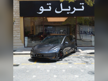 تسلا مودل 3 بيرفورمانس 2025 اوتوماتيك 46,000 كم 0 سلندر دفع كلي مستمر سيدان رمادي تحت الضمان