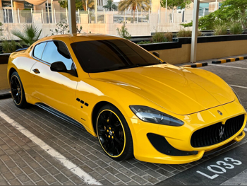مزاراتي جرانتوريزمو ام سي سبورت لاين 2015 اف - 1 103,000 كم 8 سلندر دفع خلفي كوبيه \ سبورت أصفر