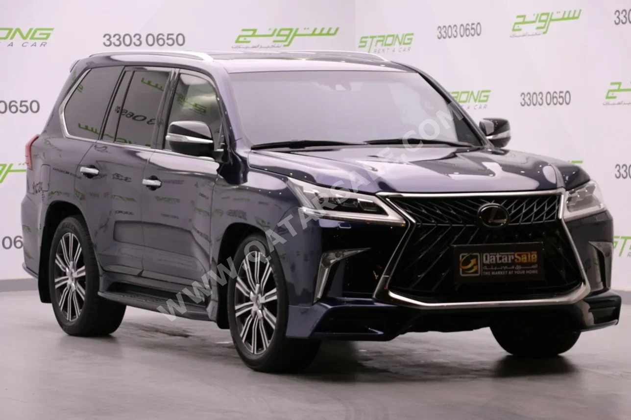 لكزس ال اكس 570 2019 اوتوماتيك 93,000 كم 8 سلندر دفع رباعي اس يو في أزرق غامق