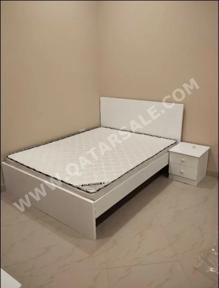 Beds - Lifestyle  - Queen  - White  - Mattress Included  - With Bedside Table