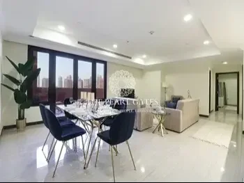 2 Bedrooms  Apartment  For Rent  in Doha -  The Pearl  Fully Furnished