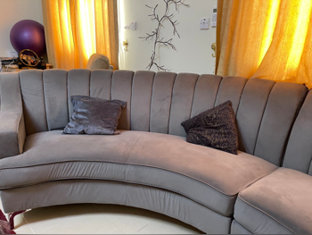 Sofas, Couches & Chairs Corner Sofas, Velvet, Gray
