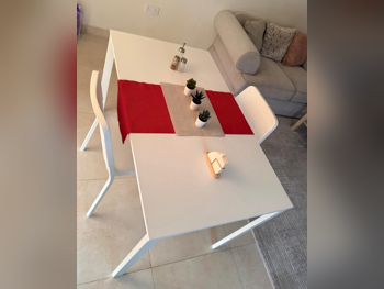 Tables & Sideboards Table & Chairs, IKEA, Solid Wood, White
