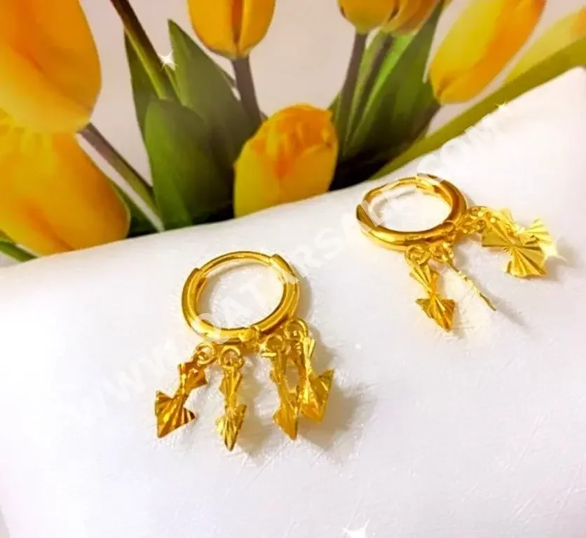 Gold Earring  Turkey  Woman  By Item ( Designers )  Yellow Gold  21k